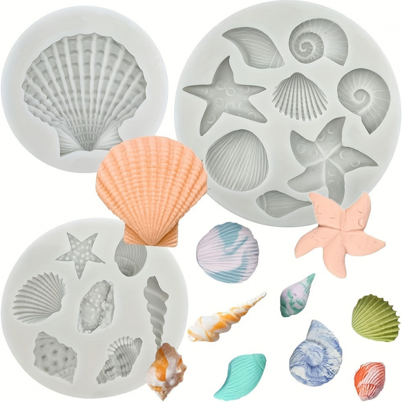Soap Making Lye - 3pcs/set, shell mold set, irregular shape,
