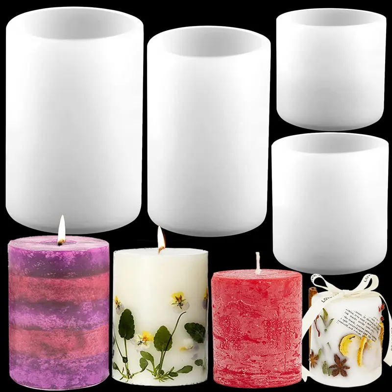 Soap Making Lye - Cylinder Silicone Candle Molds Resin Mould