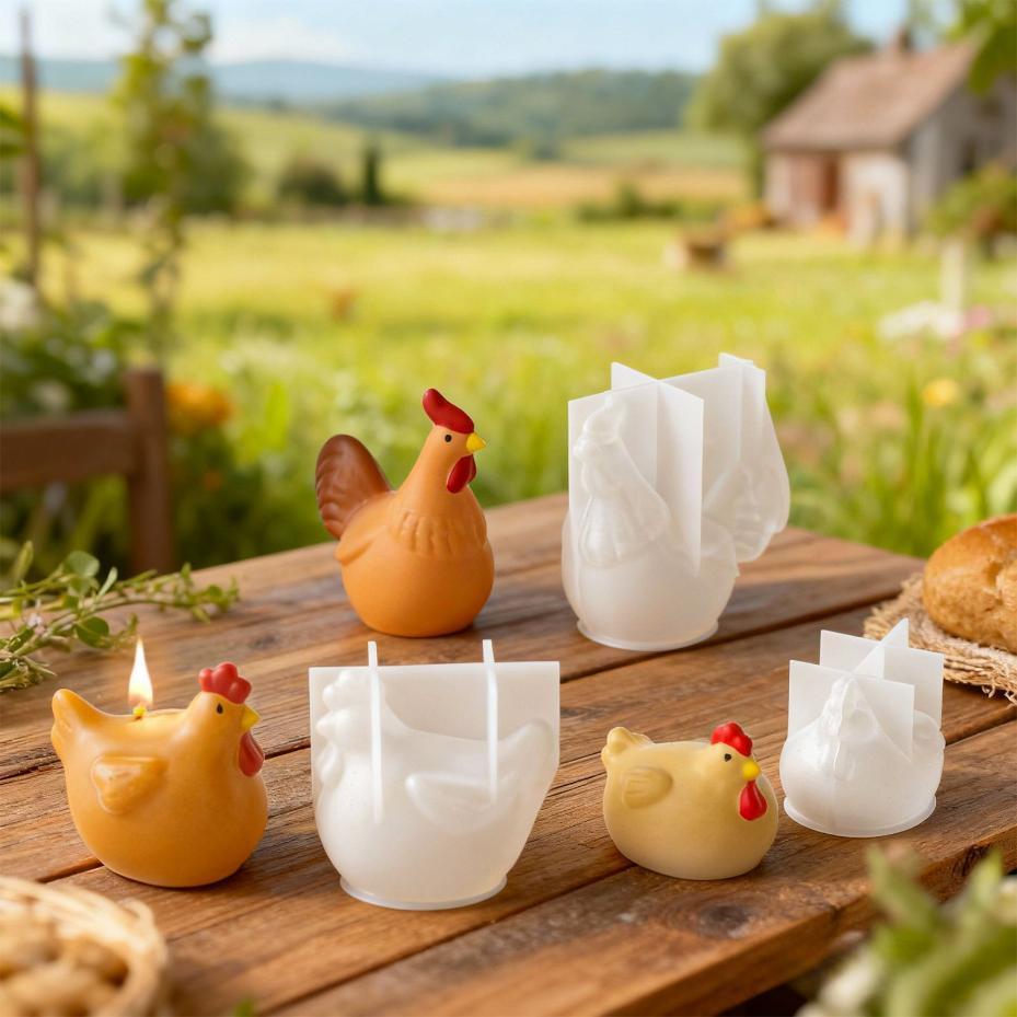 Soap Making Lye - 3D Chicken Candle Silicone Mold Cute
