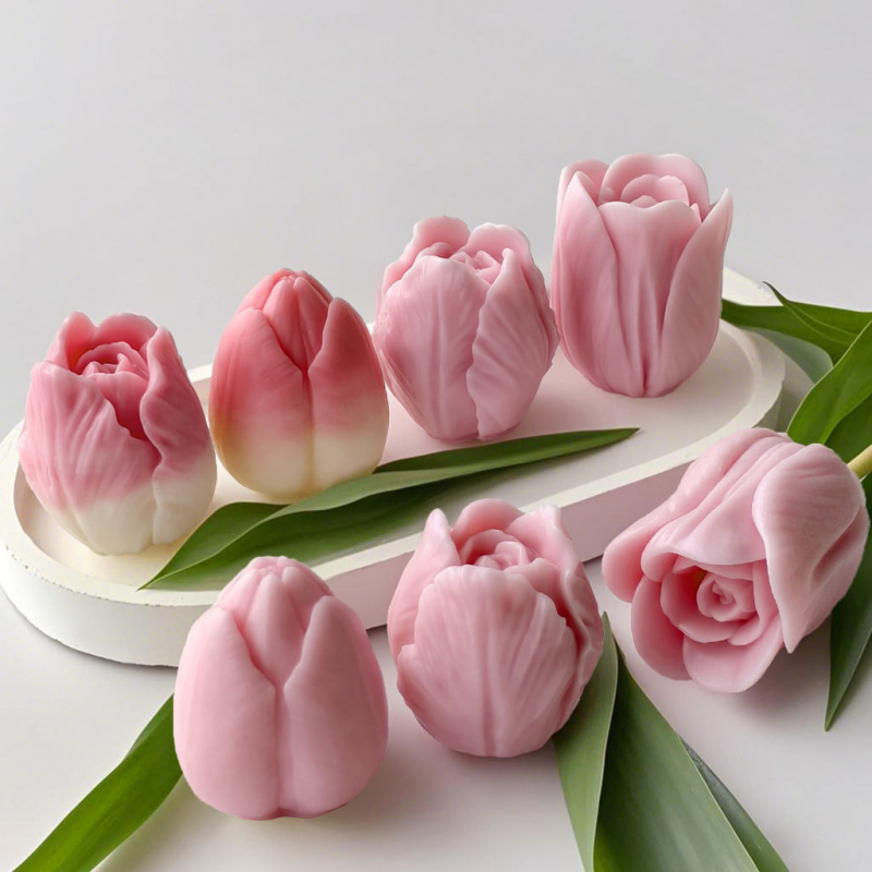 Soap Making Lye - 2026 New 3D Tulip Silicone Candle