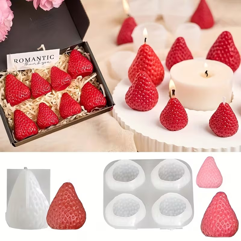 Strawberry Silicone Candle Mol – Soap Making Gifts recenzja i cena